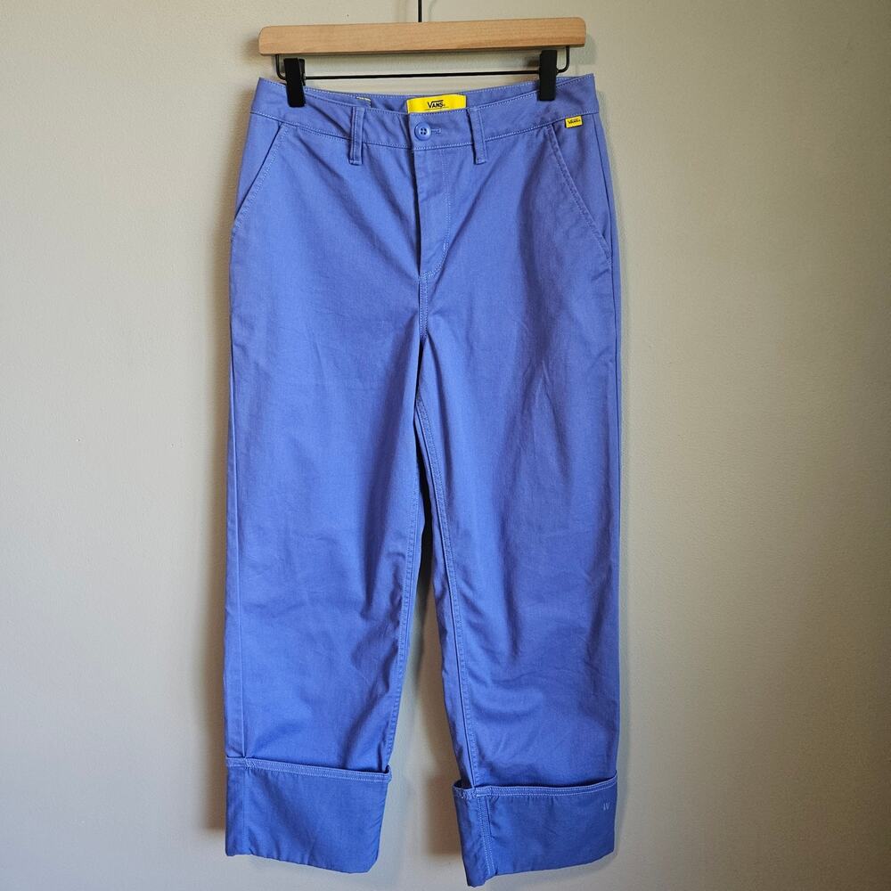 Vans Pants Womens 25  Blue Tierra Whack‎ Cuffed Wide Leg Chino Style Streetwear